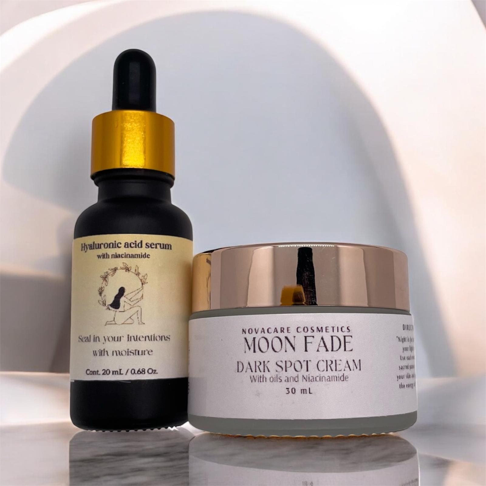 Frequency-Infused Skincare Duo. Combo Anti-aging Hyaluronic acid + Anti-spot Cream